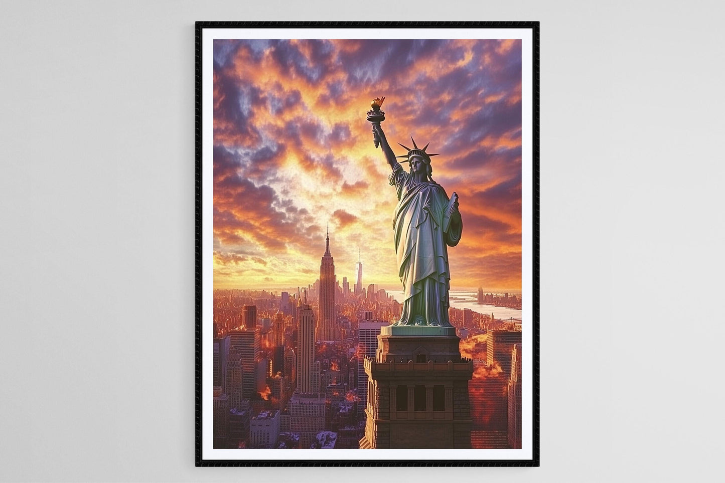 Affiche Statue de la Liberté – Impression artistique de New York au crépuscule