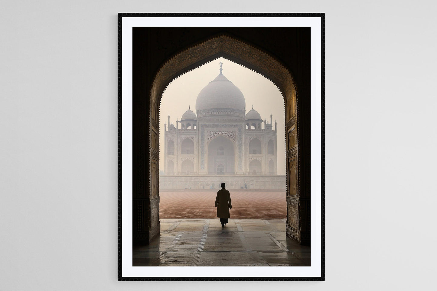 Affiche Mystique Taj Mahal – Impression Art en Brume Matinale