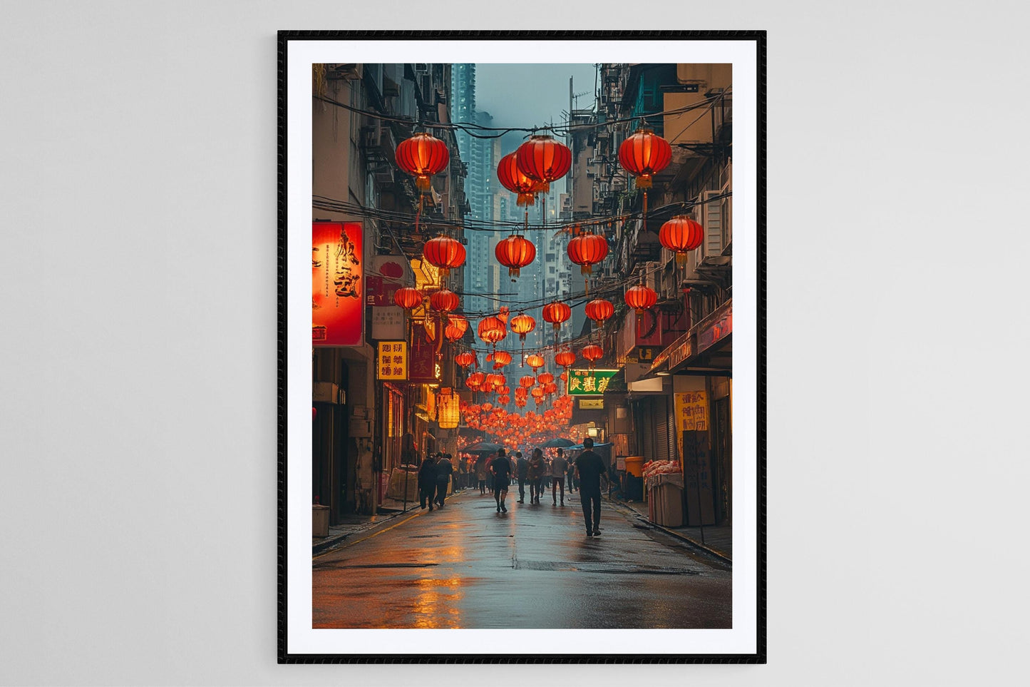 Affiche Nouvel An Chinois – Poster Danseurs de Dragons et Lanternes