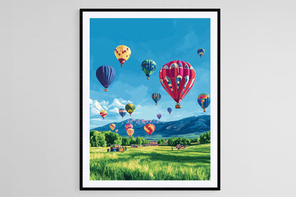 Affiche Festival de Montgolfières du Colorado – Art Coloré et Ciel Bleu