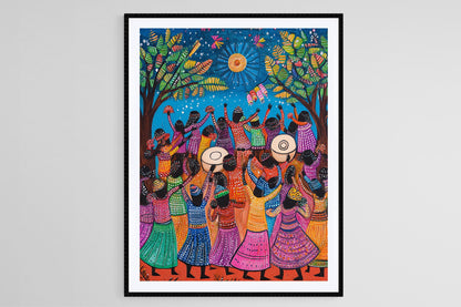 Affiche Festival Mithila – Poster Danseurs et Instruments Musicaux