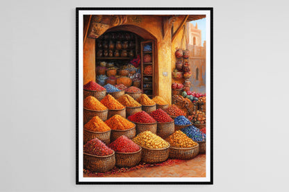 Affiche Marché d'Épices Soudanais – Poster Décor Vibrant Africain