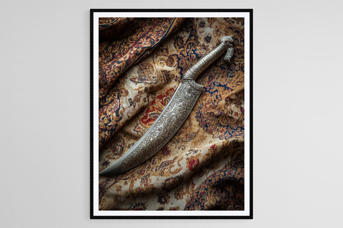 Affiche Kirpan Sikh – Impression Artistique sur Textile Indien