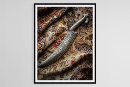 Affiche Kirpan Sikh – Impression Artistique sur Textile Indien