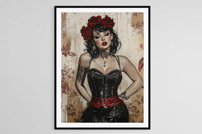 Affiche Rockabilly – Art rétro de pin-up pour déco vintage musicale