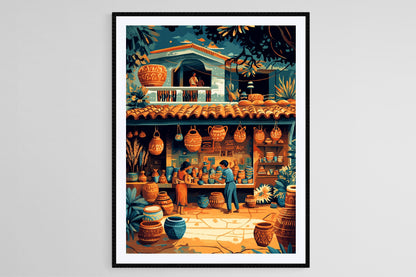 Affiche Artisanat Lenca – Impression Art de Honduras Traditionnel
