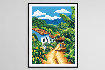 Affiche Vie de Ferme au Honduras – Illustration des Produits Locaux