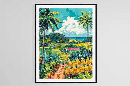 Affiche Vie Agricole des Bermudes – Poster Illustration de Produits Locaux