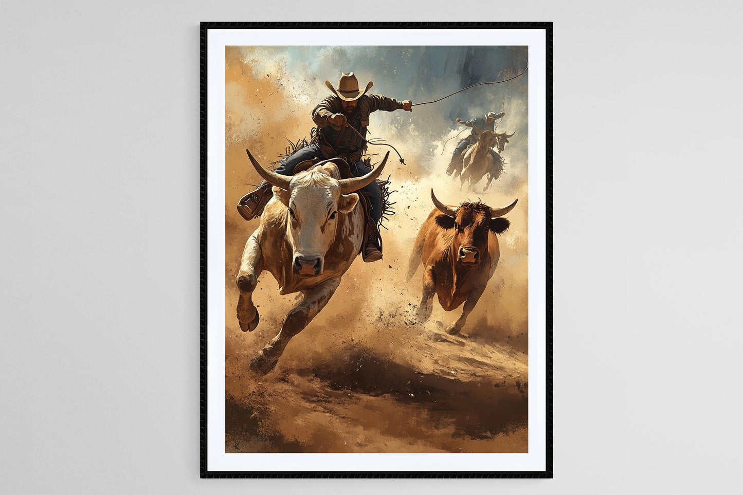 Affiche Rodeo Arizona – Illustration Western Cowboy en Art Print