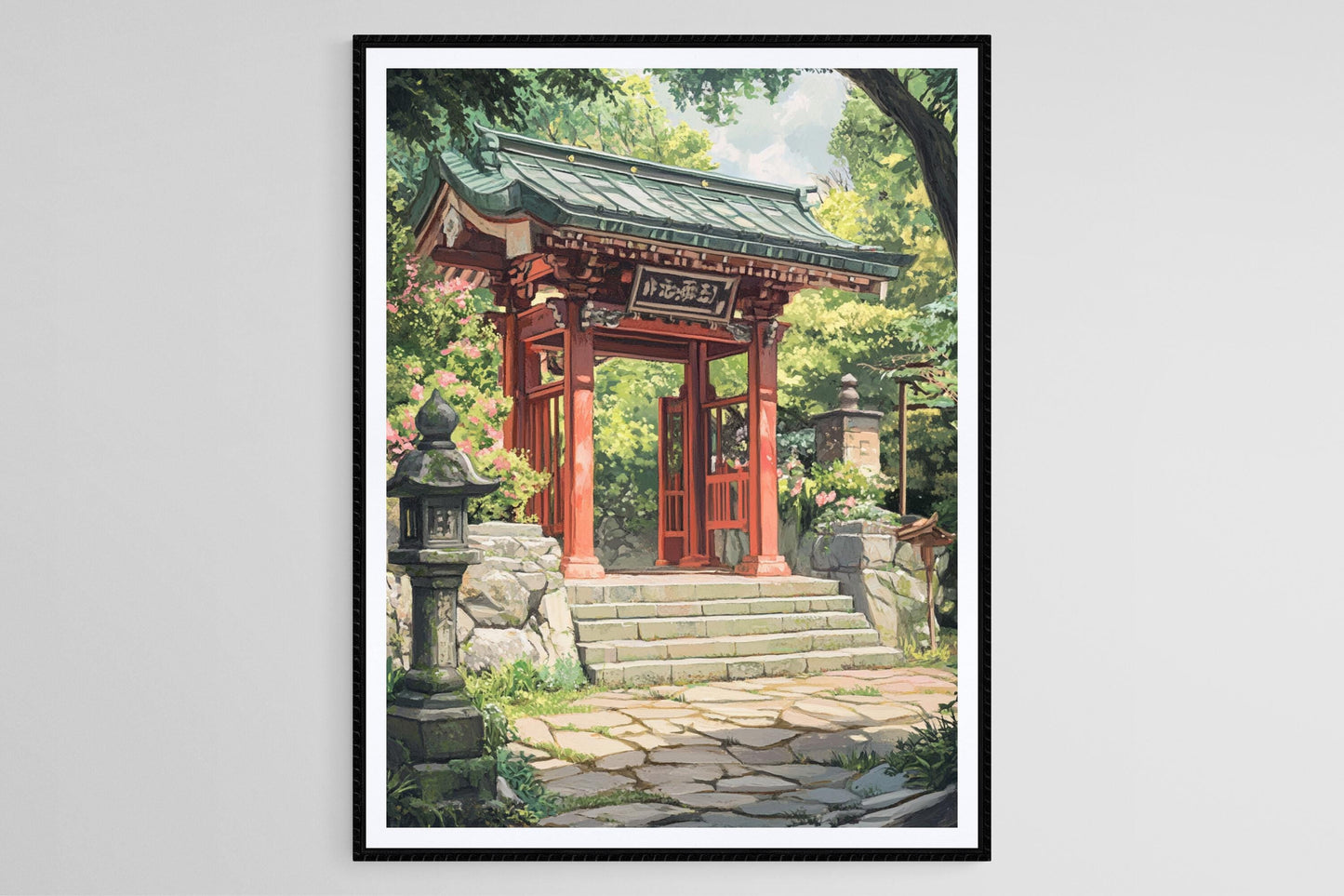 Affiche Sanctuaire Japonais – Impression Art de Paysage Serein