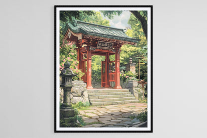 Affiche Sanctuaire Japonais – Impression Art de Paysage Serein