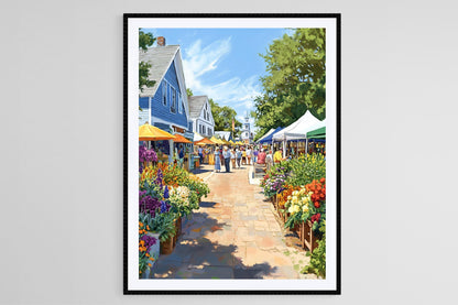 Affiche Marché de Martha's Vineyard – Illustration de Produits Locaux