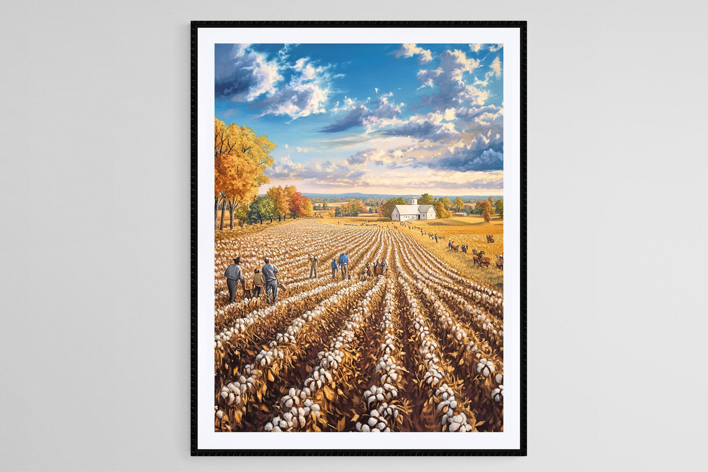 Affiche Ferme de Coton de l'Arkansas – Illustration de la Saison des Récoltes