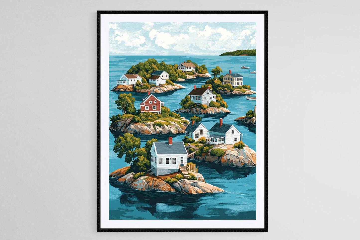 Affiche Thimble Islands – Illustration côtière du Connecticut