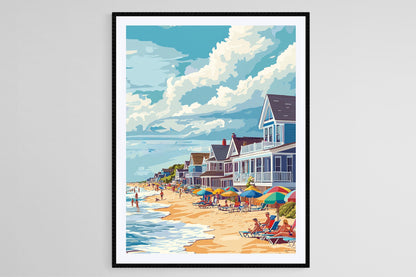 Affiche Plage de Bethany – Poster Scène Côtière du Delaware