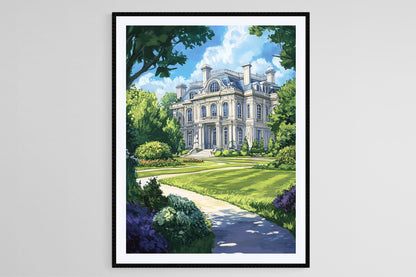 Affiche Nemours Mansion – Illustration de l'Estate du Delaware