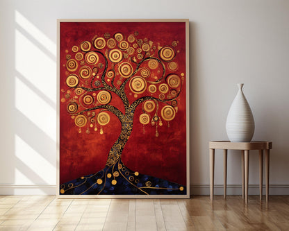 Affiche Arbre de Vie – Poster abstrait doré inspiré de Klimt