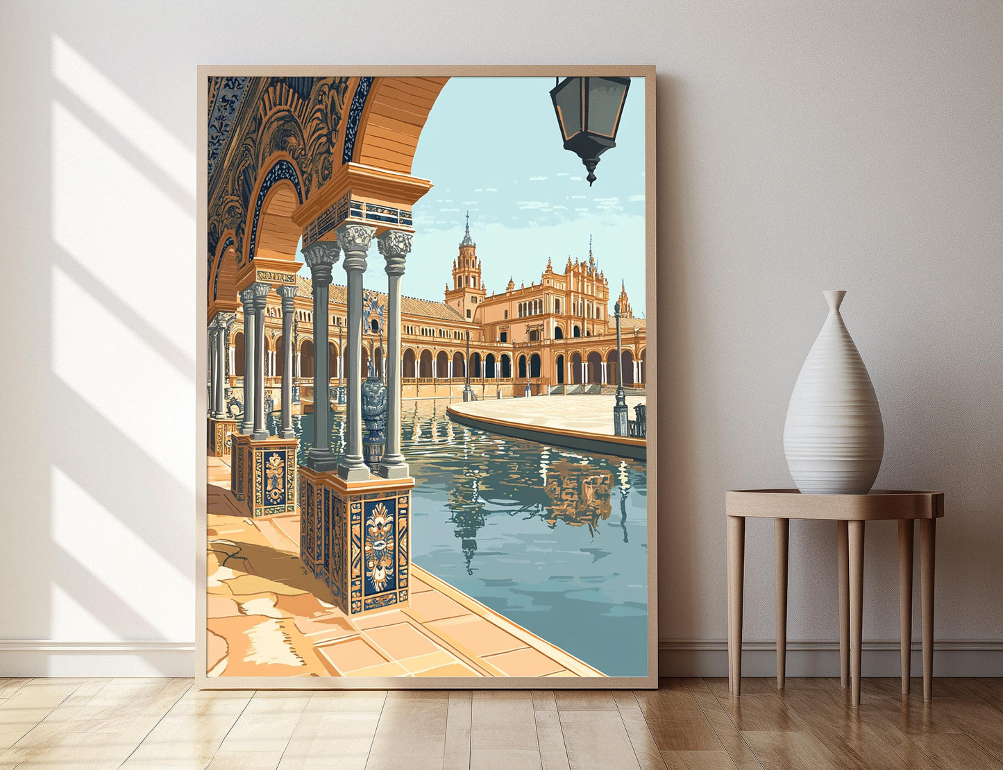 Affiche Séville – Poster Art de la Plaza de España, Monument Andalou