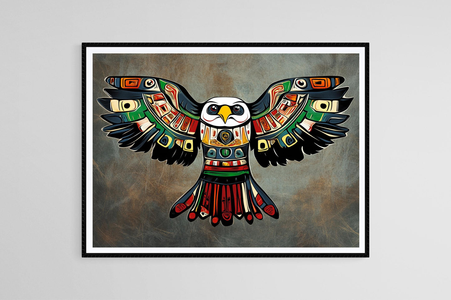 Affiche Aigle Amérindien – Poster Art Haida Coloré pour Décor Murale