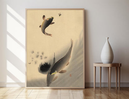 Affiche Carpe et Abeille – Impression d'Art Shin Hanga 1910