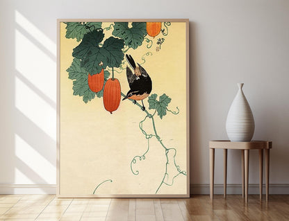 Affiche Moucheron sur Plant de Concombre, 1910 - Impression Art Shin Hanga