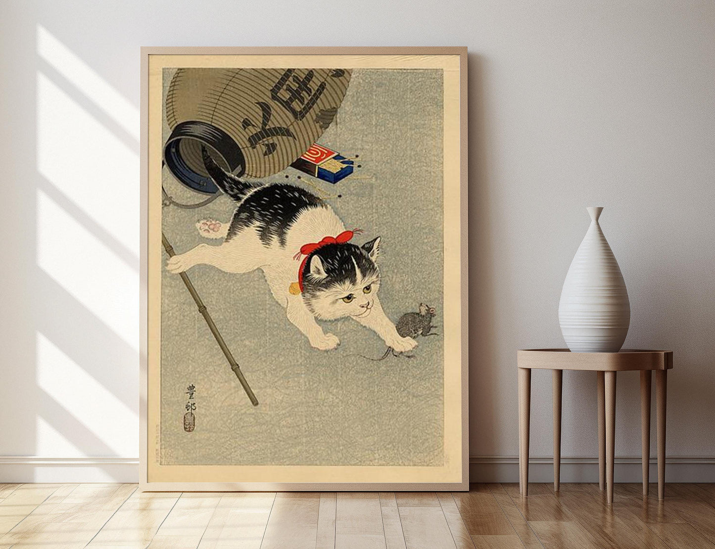 Affiche Chat Attrapant une Souris – Tirage d'Art Shin Hanga 1930