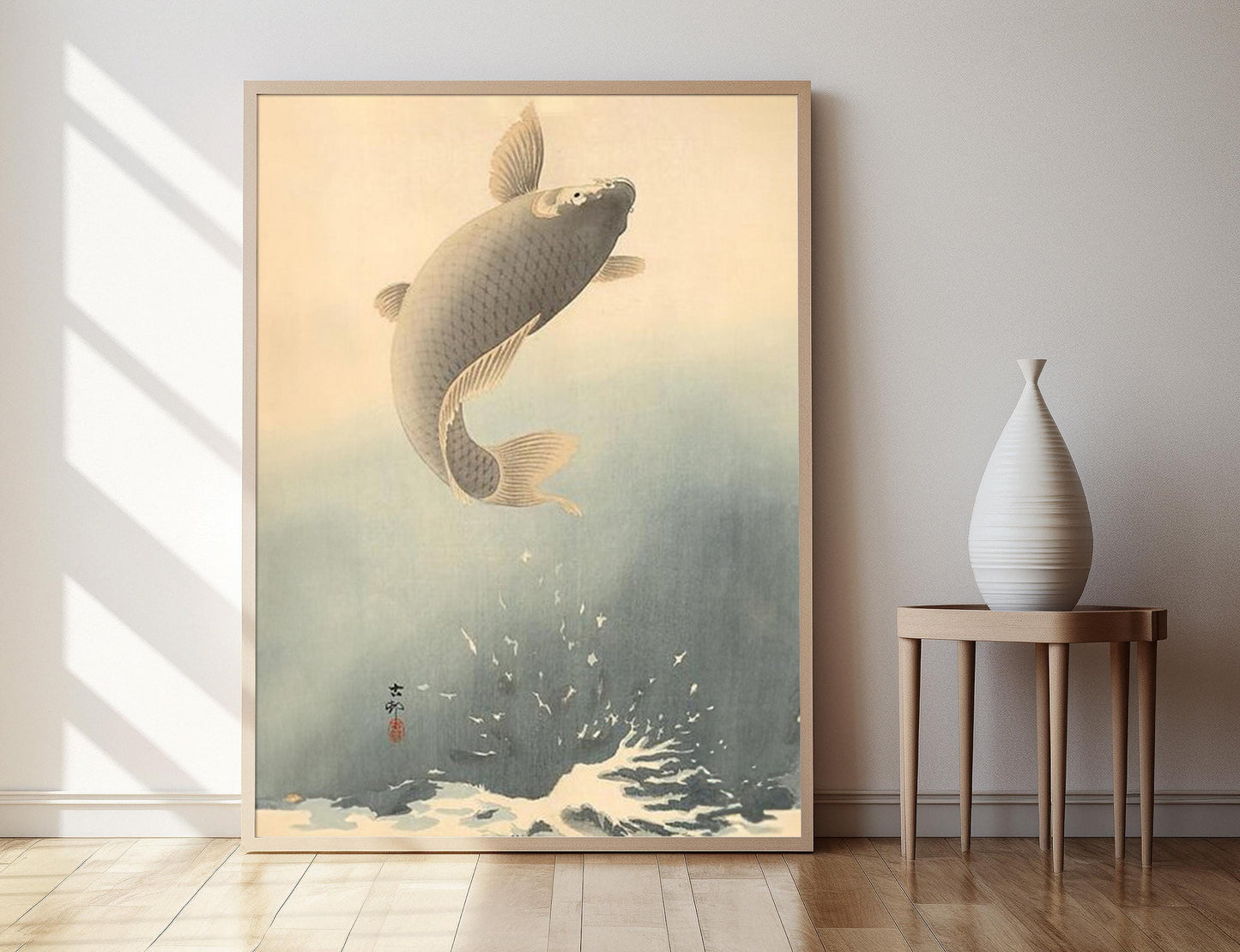 Affiche Poissons Sautants – Poster Art Shin Hanga par Ohara Koson 1910