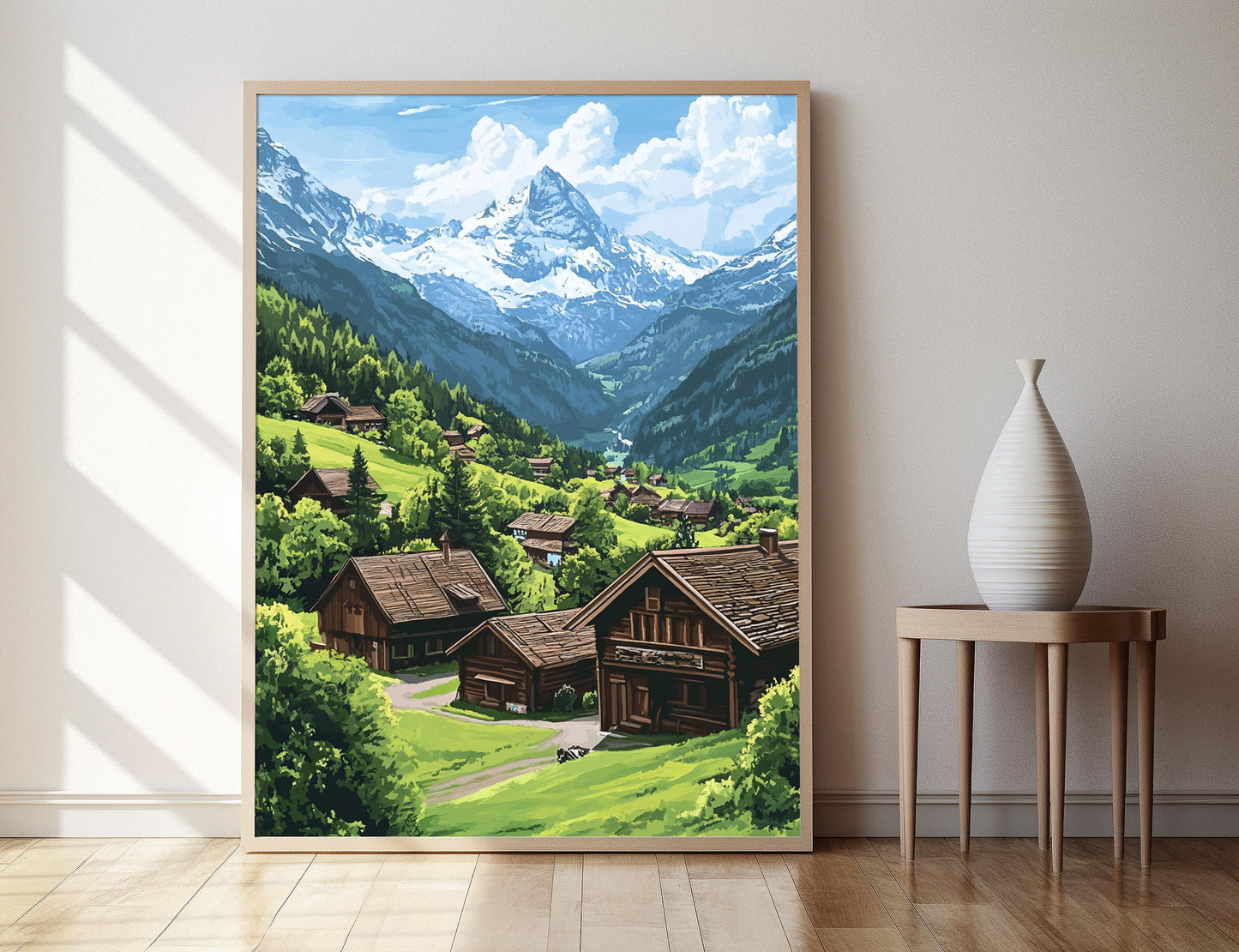 Affiche Tyrol – Imprimé d'art de chalet autrichien et paysage alpin