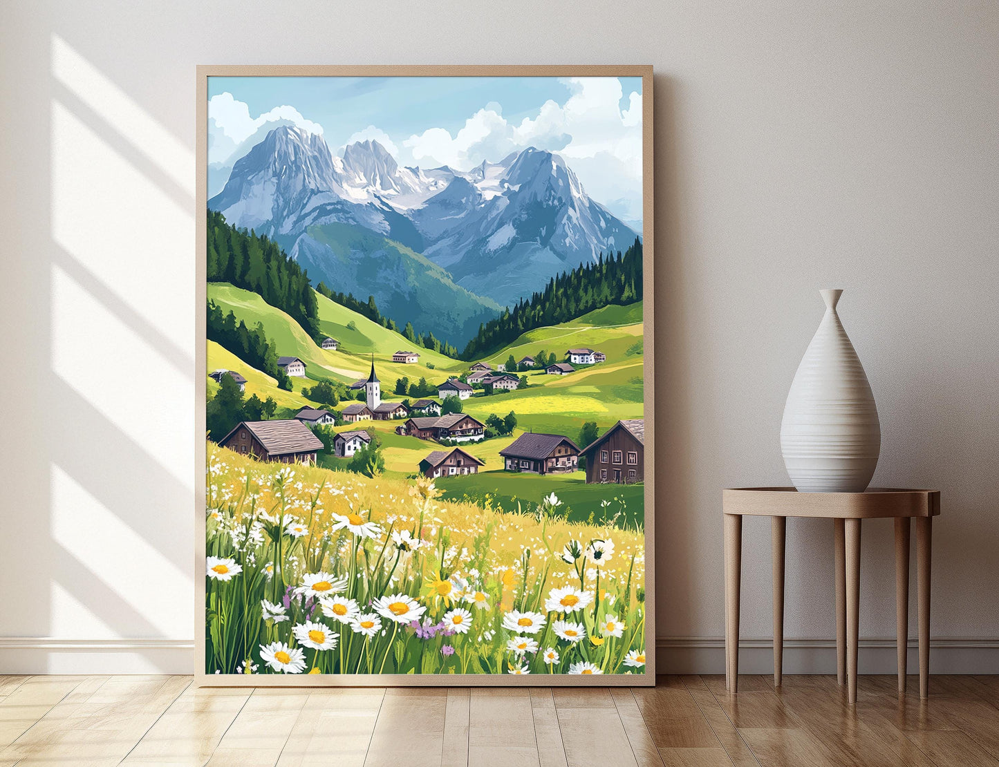 Affiche Maria Alm – Impression artistique du village alpin autrichien
