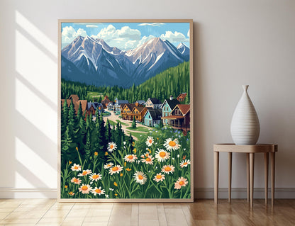 Affiche Montagne Alpines d'Alberta – Poster Art de Jasper