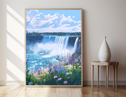 Affiche Chutes du Niagara – Poster Scène de Cascade Canadienne