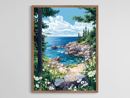 Affiche Lac Supérieur – Poster Plages Rocheuses et Pins