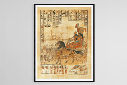 Affiche Pharaonique – Impression Papyrus Scène de Bataille Égyptienne