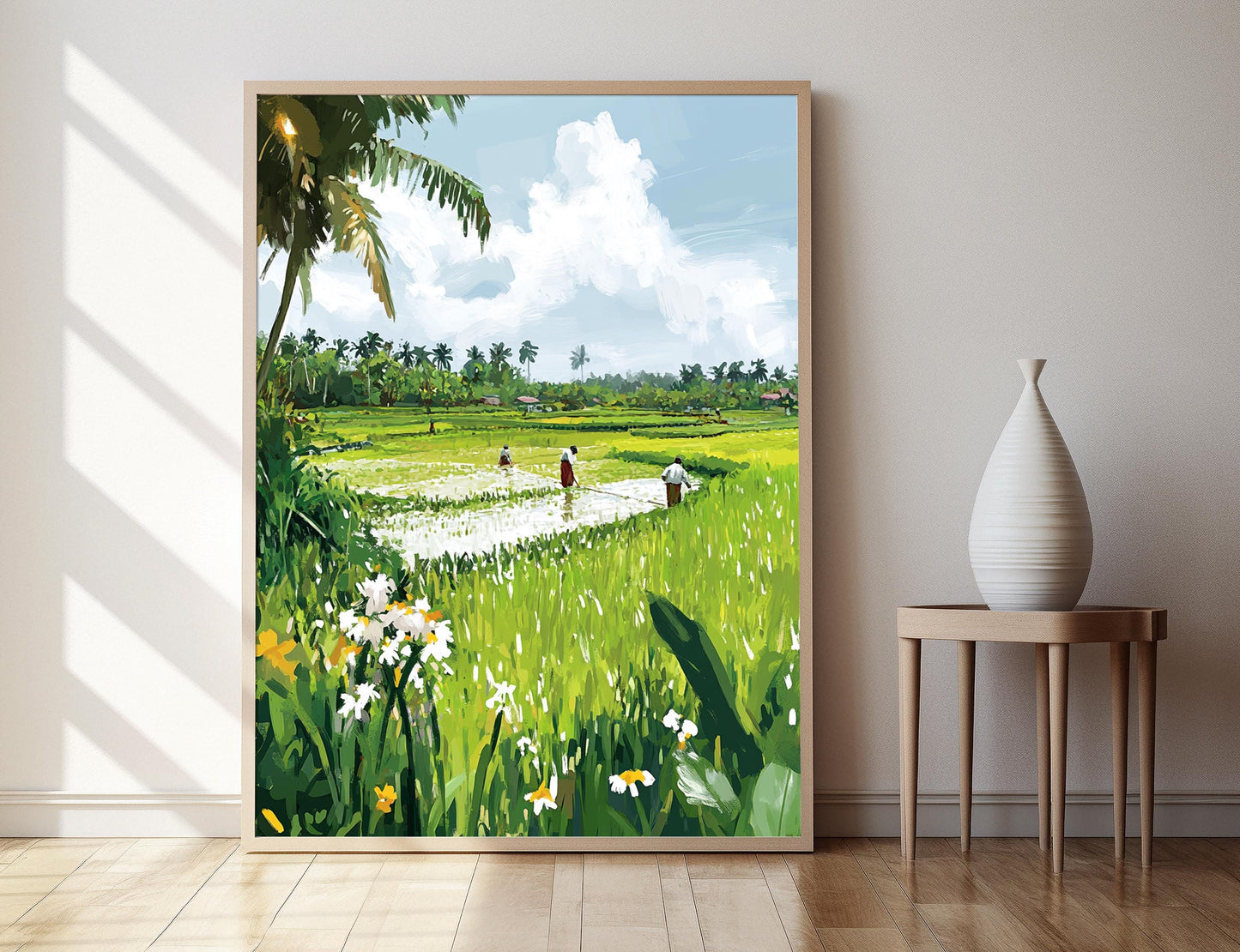 Affiche Champs de Riz de Bogra – Poster Paysage Agricole du Bangladesh