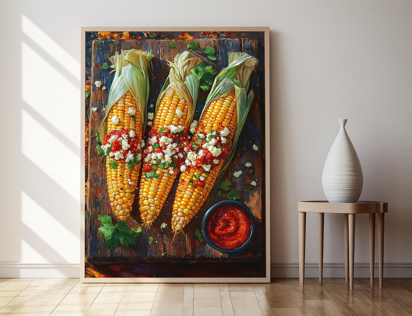 Affiche Cuisine de Rue Mexicaine – Art Élote avec Fromage et Chili