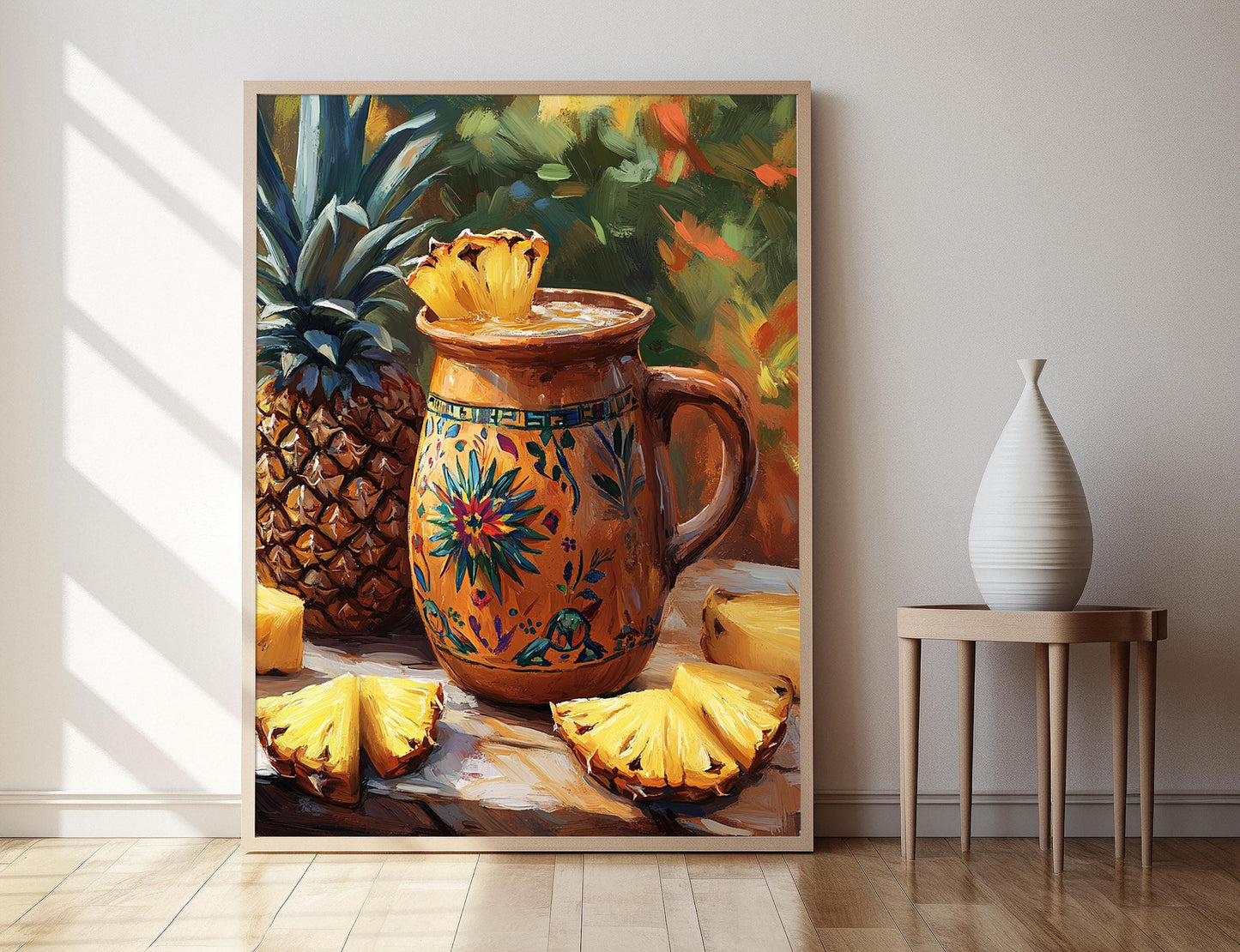 Affiche Tepache Mexicain – Imprimé d'une Cruche en Argile avec Ananas