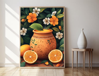 Affiche Sherbet Bael – Poster en pot d'argile avec motifs tribaux