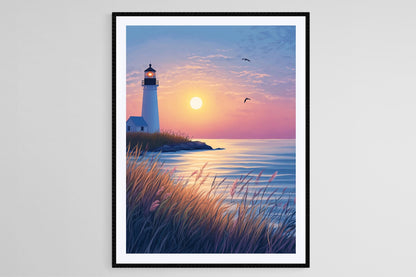 Affiche Nantucket – Impression d'art phare au lever du soleil