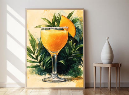 Affiche Daiquiri Mangue – Poster Verre Sucré avec Garniture Tropicale