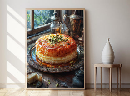 Affiche Kunefe – Poster Délicieuse pâtisserie au fromage et pistaches