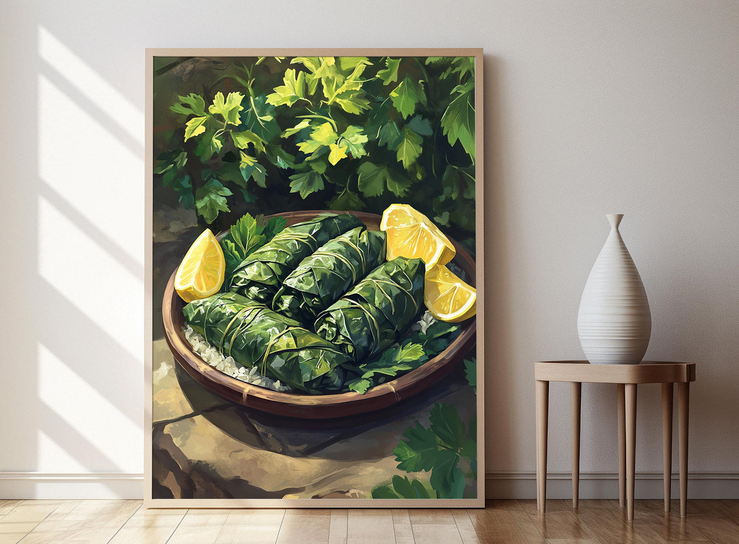 Affiche Dolma Turque – Illustration de Feuilles de Vigne Farcies