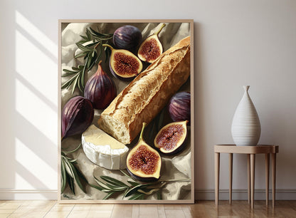 Affiche Baguette – Illustration de Brie et Figues en Art Print