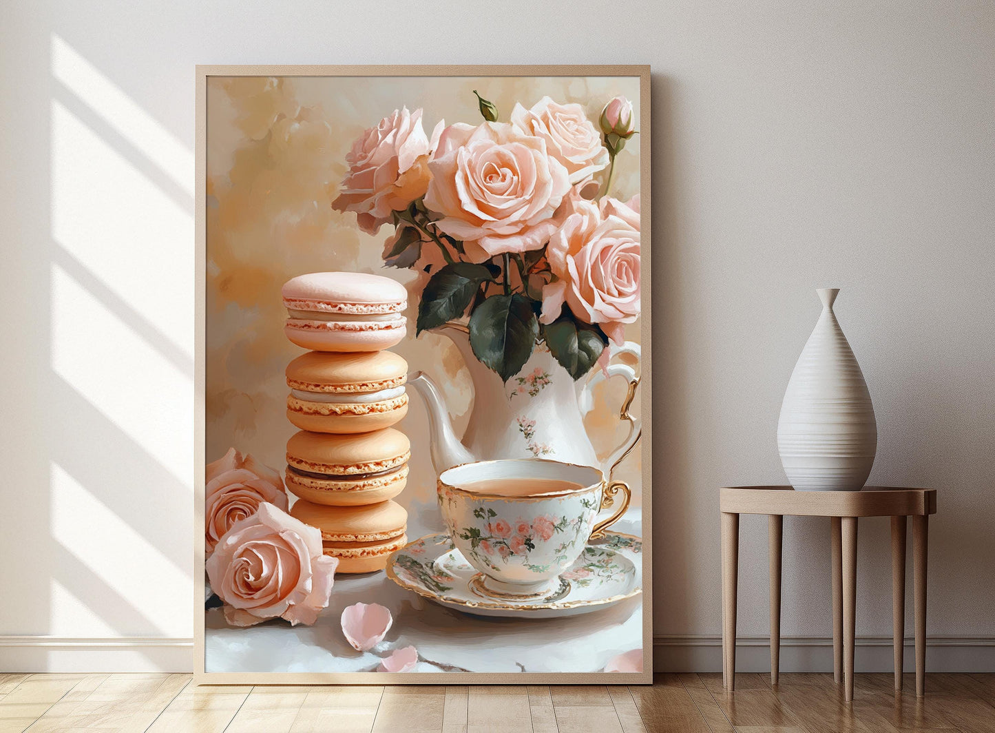Affiche Macarons – Poster Desserts Pastels et Service à Thé