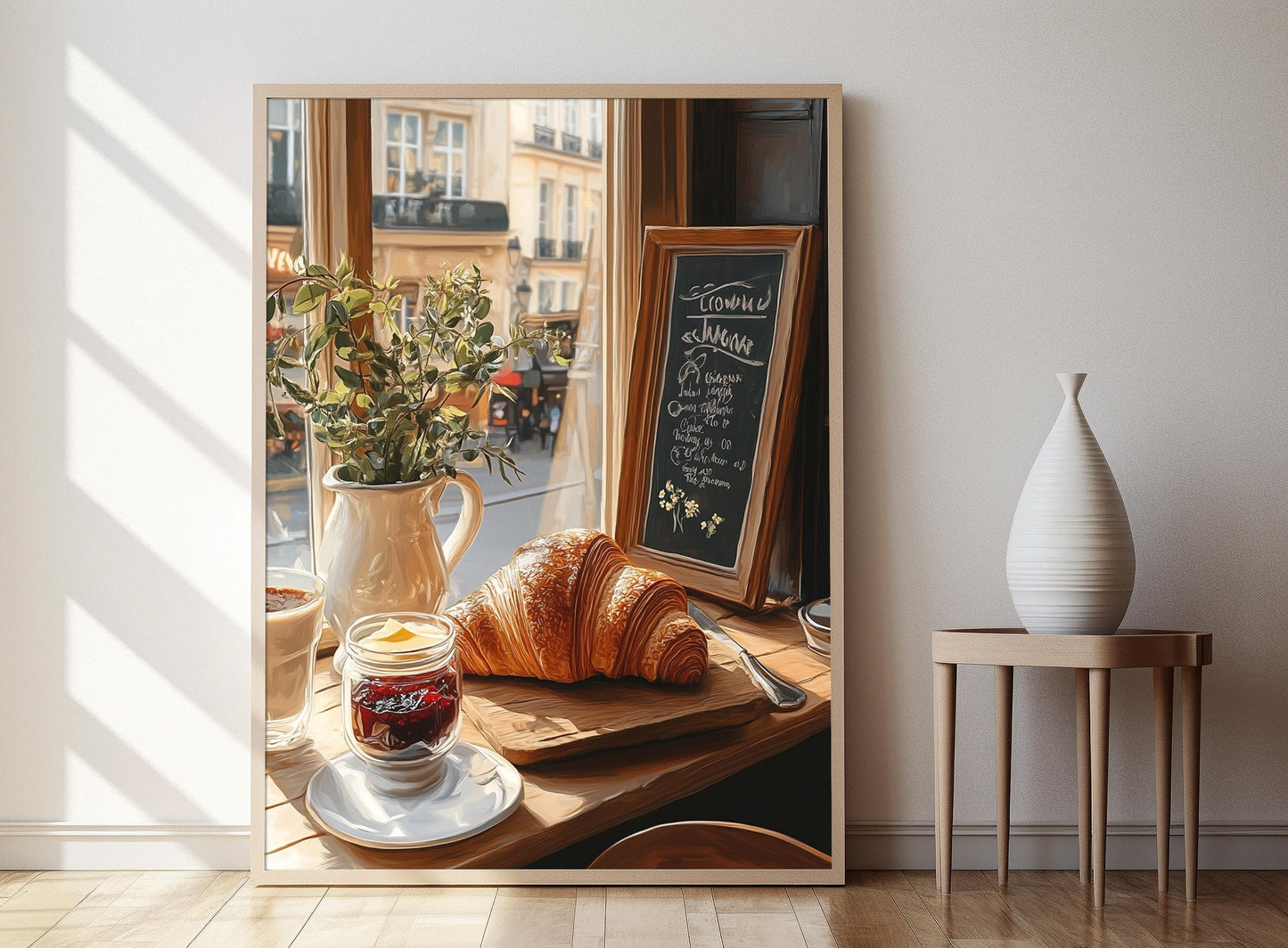 Affiche Croissant – Illustration Café Au Lait et Beurre
