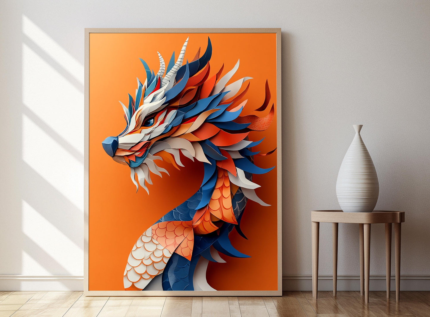 Affiche Dragon Origami – Illustration du Mythe Japonais