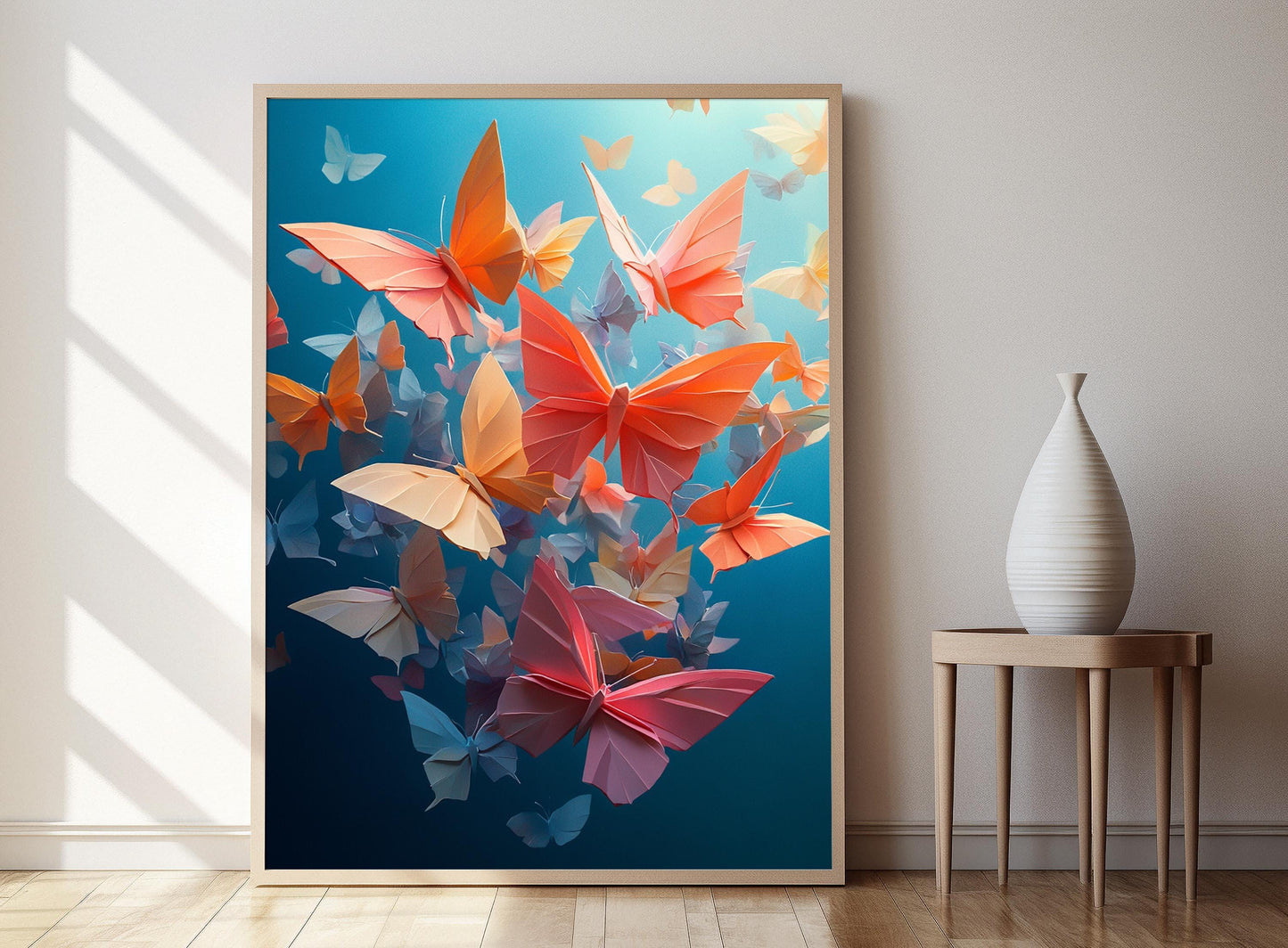 Affiche Papillon Origami – Impression Artisanal en Pliage Japonais