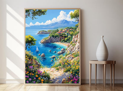 Affiche Côte d'Antalya – Poster Paysage Méditerranéen Relaxant