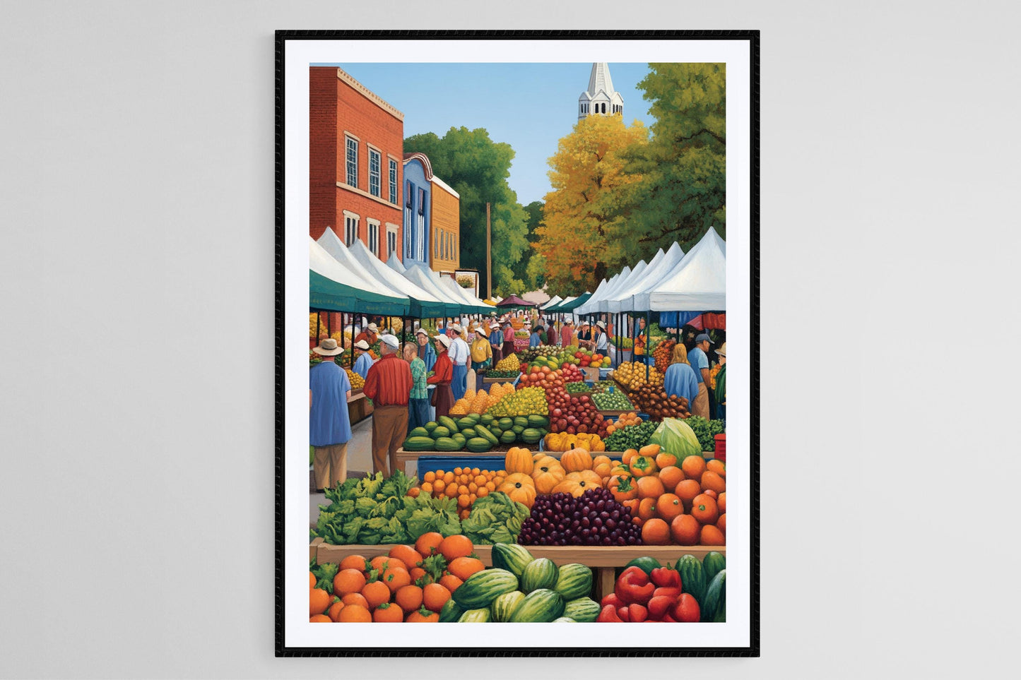 Affiche Marché Fermier de Birmingham – Poster Vie Communautaire en Alabama