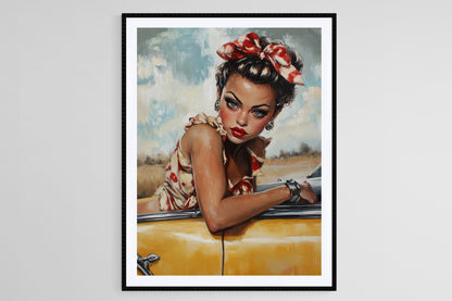 Affiche Rockabilly – Poster Fille Pin-Up, Vibes Rétro Années 50