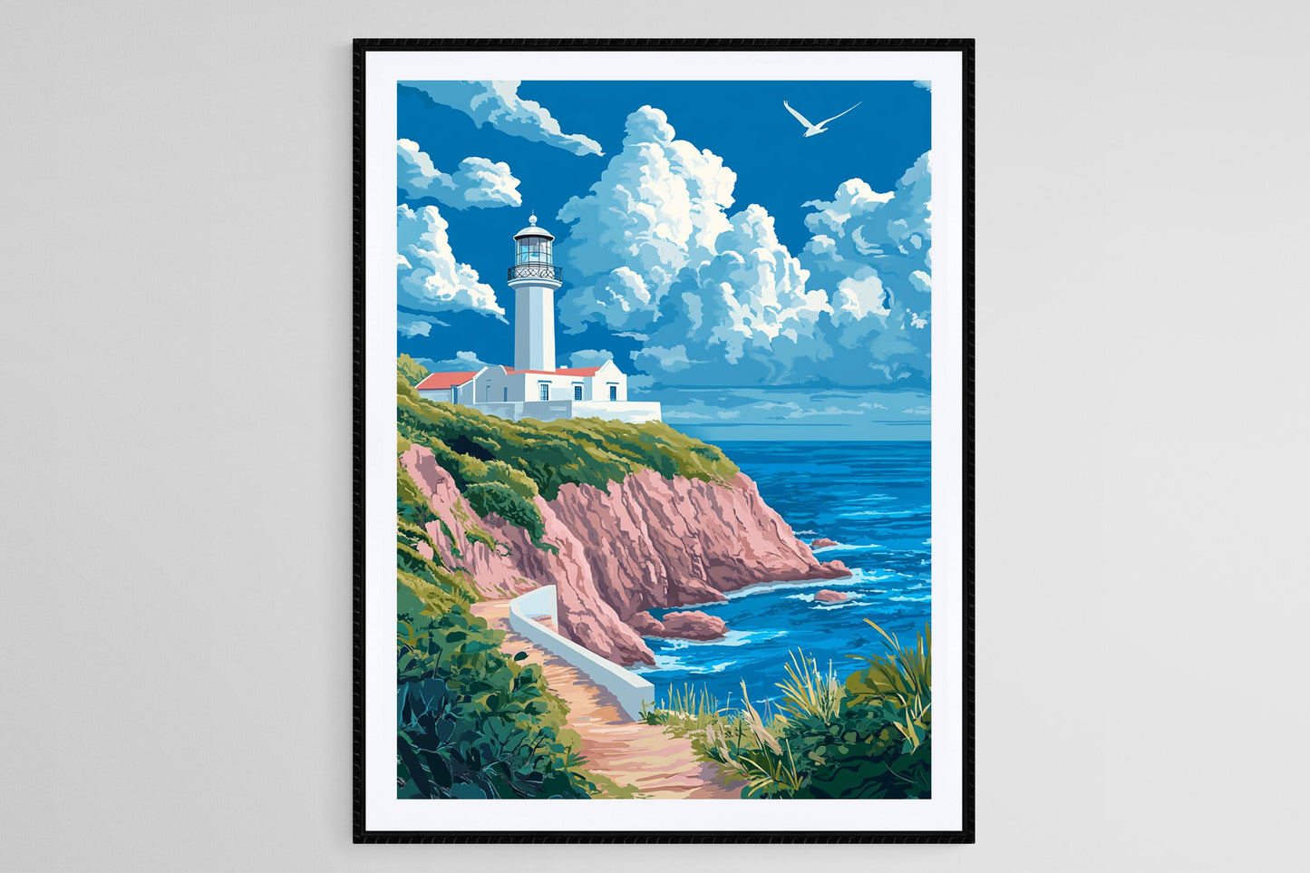 Affiche Phare de Gibb's Hill – Illustration Paysage de Bermuda